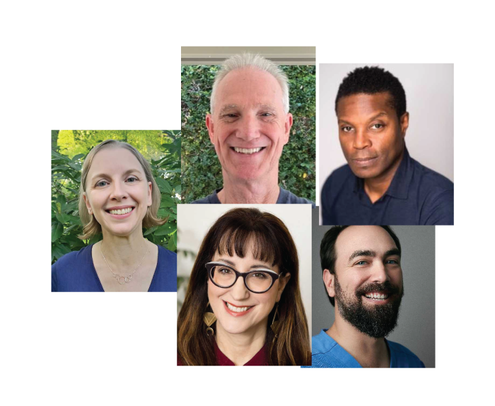 Team members grid showing several headshots